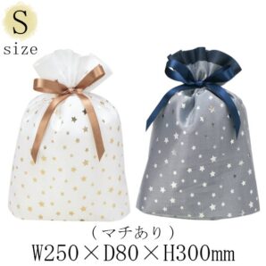 巾着バッグ シャイニースター Sサイズ 1枚入 ホワイト ブルー