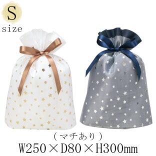 巾着バッグ シャイニースター Sサイズ 1枚入 ホワイト ブルー