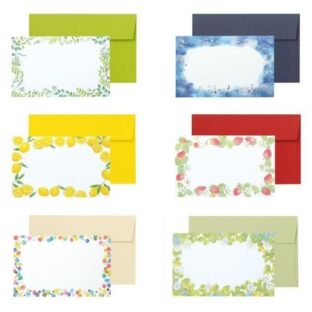 ミニカード 封筒付き ポライト 箔押し グリタリング グリーン スター レモン ベリー ドット クローバー